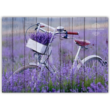 Сиреневое панно для стен Creative Wood Велосипеды Велосипеды - Велосипед с лавандой